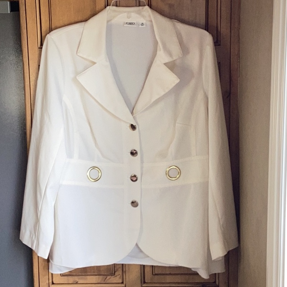 FINAL SALE PRICE Washable Creamy White Cato Blazer 18W